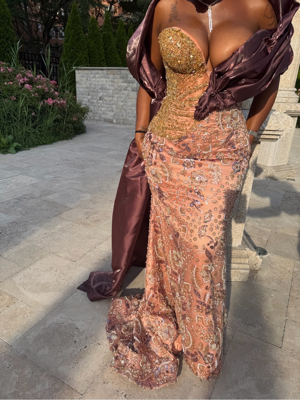 Mocha Asoebi dress